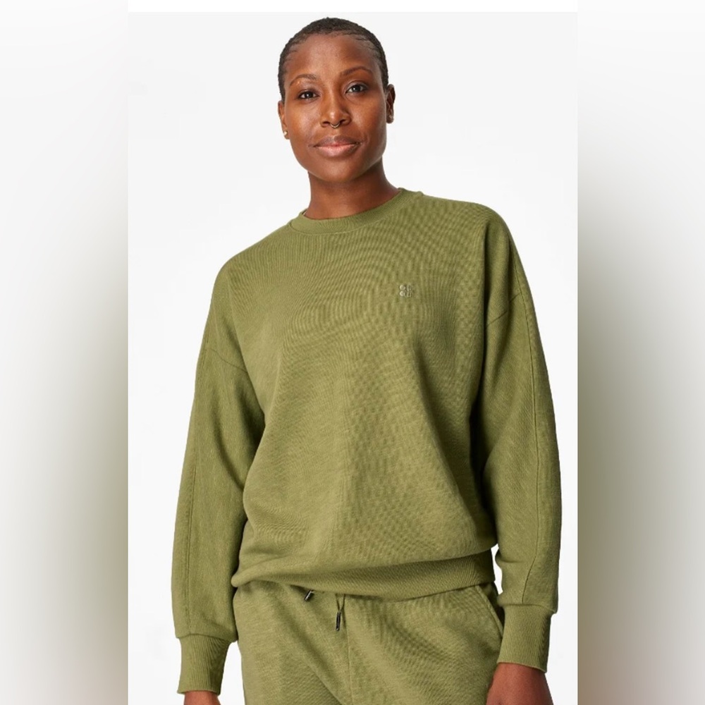Green Sweaty Betty Essentials Sweatshirt Medium